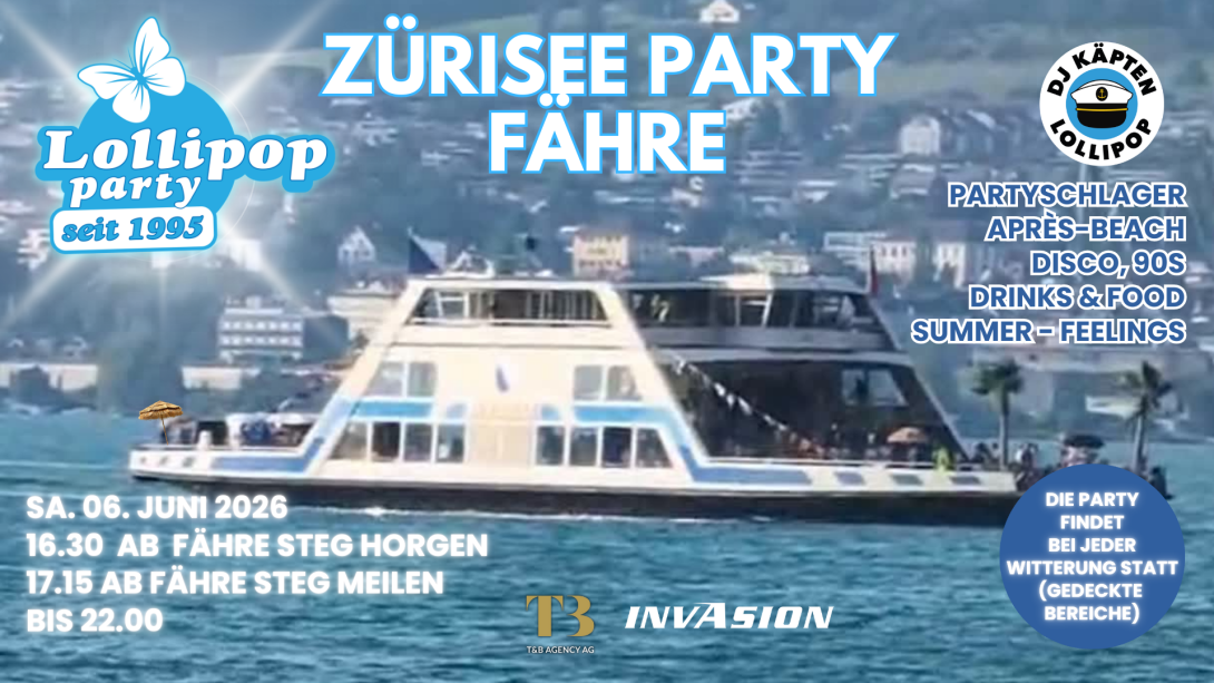 Lollipop Party Zürisee Fähre Horgen-Meilen