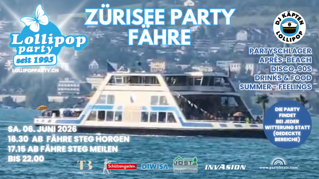 Lollipop Party Zürisee Fähre Horgen-Meilen