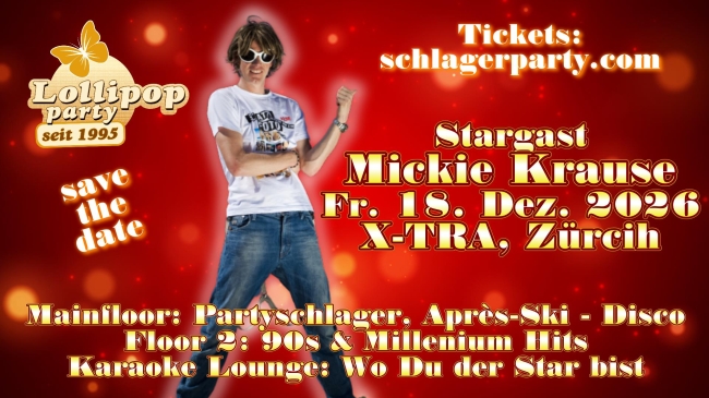 Lollipop mit Mickie Krause, 2 Dance Floors & Karaoke Lounge